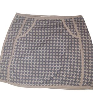 Kirious Blue and Grey Argyle Patterned Mini Skirt Size L